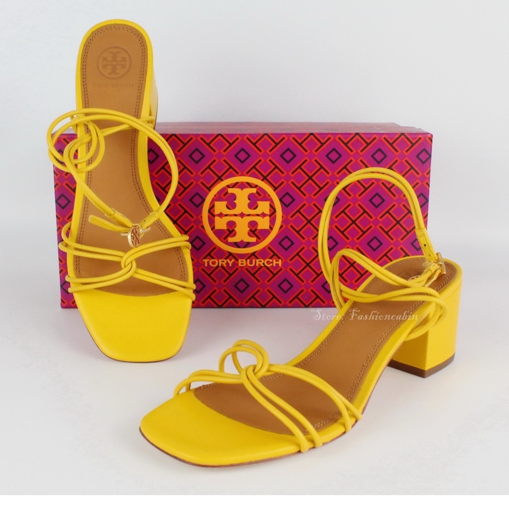 ❤️❤️ Tory Burch Mini Benton Knot Strap Leather Sandal, GOLDFINCH❤️❤️